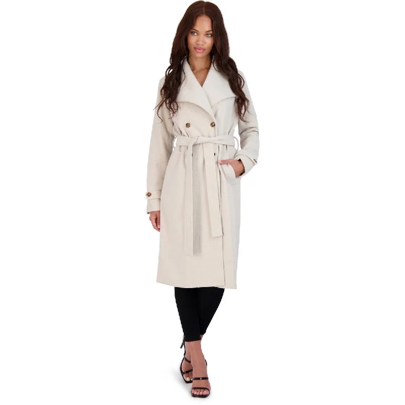 Avec Les Filles Women’s Double-Breasted Faux Wool Wrap Coat