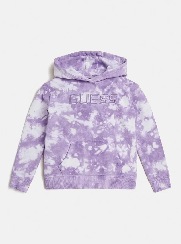 Lilac Tie Dye Logo Active Hoodie (7-16)