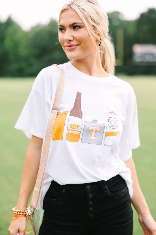 Drink Local Orange And White Gameday Graphic Tee