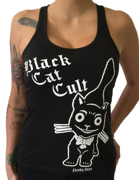 Black Cat Cult Racerback Tank Top