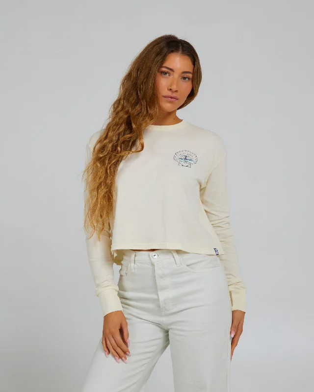 Scallop L/S Crop - Off White