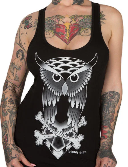 Tattooed Owl Racerback Tank Top