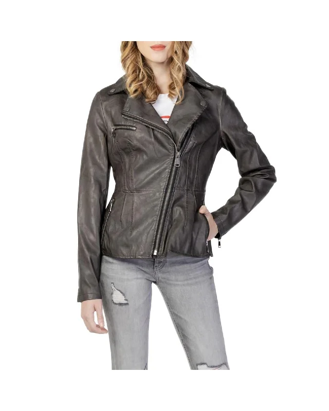 BlazertailorGuess Asymmetrical Moto Jacket for Women Gray Size XL