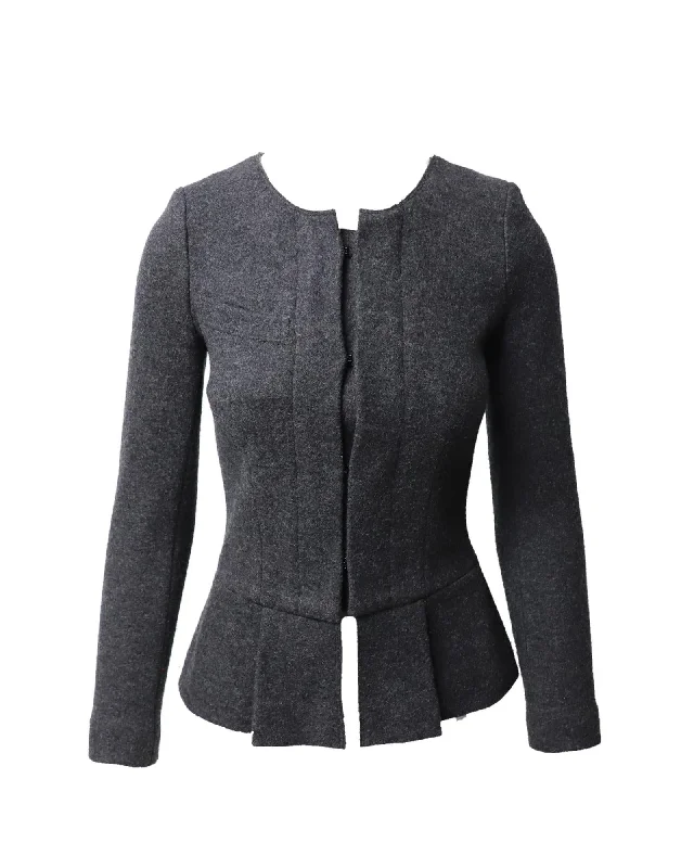 BlazerchicGrey Merino Wool Peplum Blazer